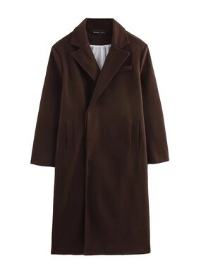 Men's Brown Long Wool Coat